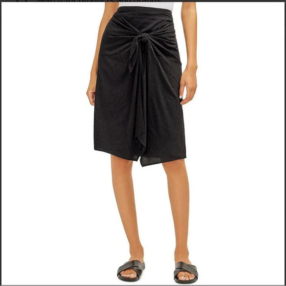 Three Dots Black Wrap Skirt NWT - Picture 1 of 4
